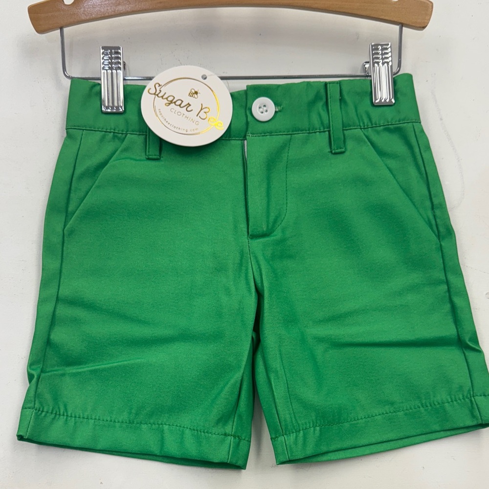 Vibrant Green Kids Shorts